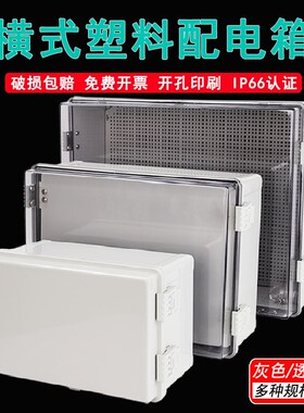 横开门ABS塑料配电箱室内外防水APLC显示屏壳体透明电气设备控制