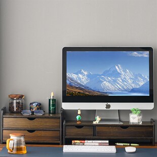 带背板台式电脑萤幕增高架办公桌面杂物置物架Y屏幕支撑架子