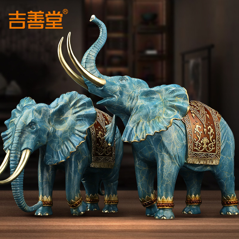 《吉象临门》全铜大象摆件家居z客厅玄关酒柜装饰一对招财礼品铜,家居饰品,装饰摆件,淘宝优惠券,粉丝福利购,淘宝优惠卷