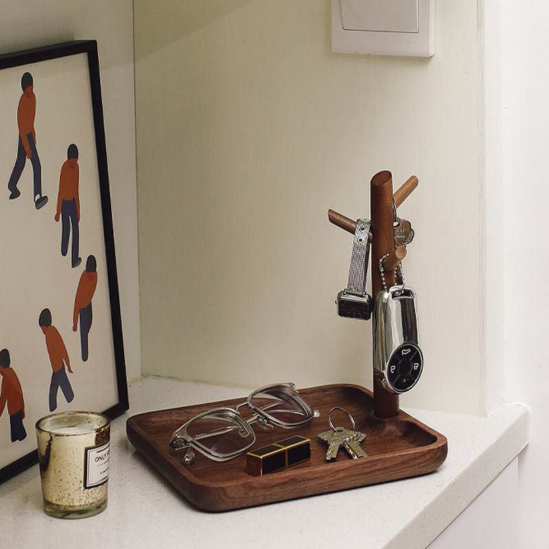 安也造木 进门口玄关放钥匙树y枝收纳摆件实木桌面置物收纳盒托盘,收纳整理,桌面收纳盒,淘宝优惠券,粉丝福利购,淘宝优惠卷