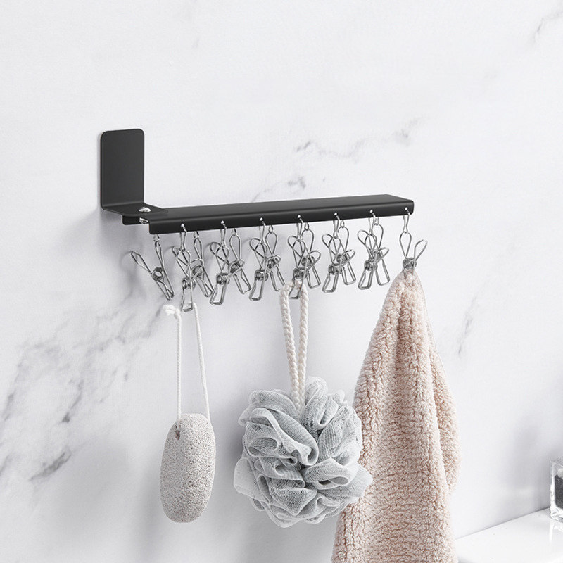 可折叠晾衣架多夹子晒袜架防x风内衣挂架可旋转家用壁挂式收纳架,收纳整理,袜子架,淘宝优惠券,粉丝福利购,淘宝优惠卷