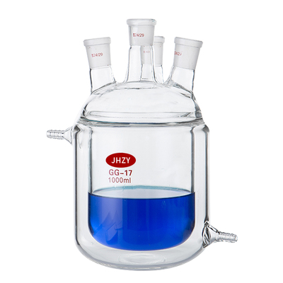 夹套反应釜双层玻璃反应釜开口反应器q双层夹套烧杯单口三口四口