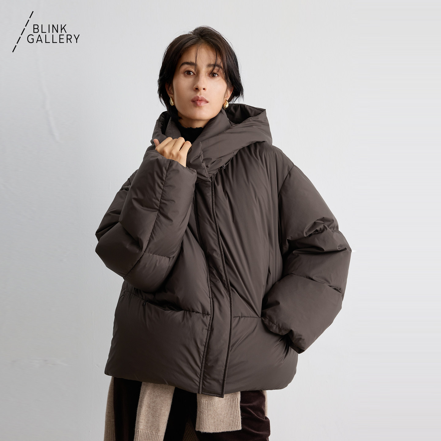 BLINK/重磅90白鸭绒高阶零压感短款立领泡芙羽绒服外套