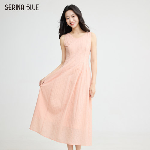 SeRinaBlue女士法式无袖连衣裙