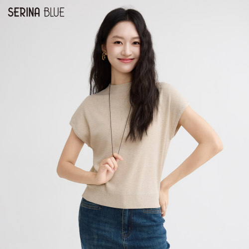 SeRinaBlue女士船领短袖针织T恤