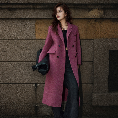 SeRinaBlue双面呢大衣毛呢外套