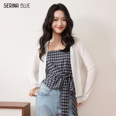 SeRinaBlue女士格纹针织两件套
