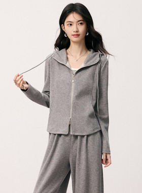 SeRina Blue2025秋季新款休闲减龄运动套装女士卫衣女裤子两件套