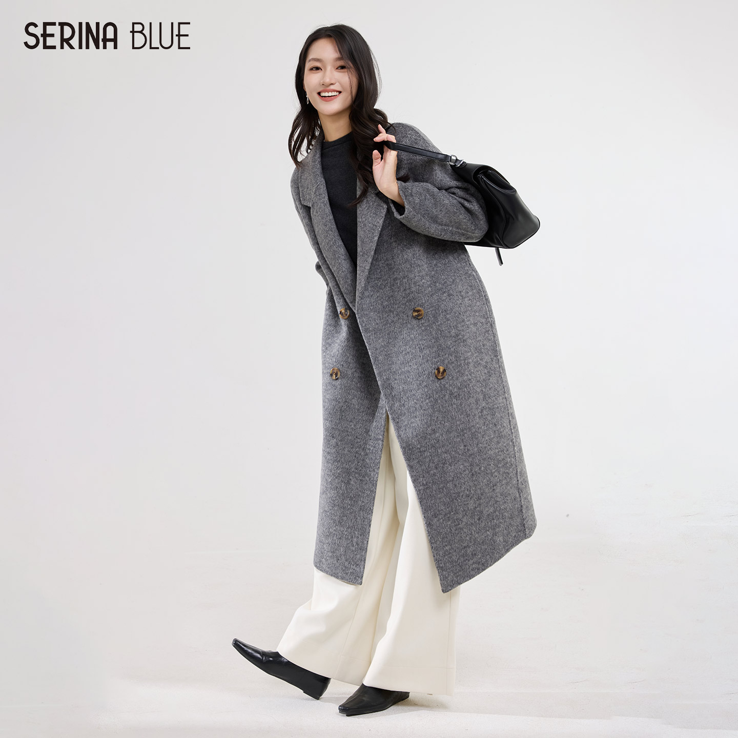 SeRinaBlue新款女士羊毛大衣