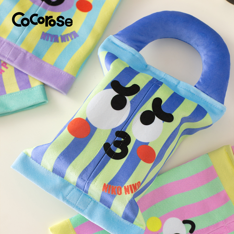 彩色多巴胺卡通条纹布艺纸巾套