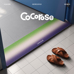 彩虹琥珀糖门槛石地垫浴室门口入户防滑吸水硅藻泥卫生间耐脏脚垫