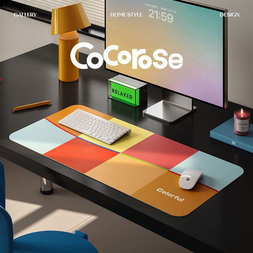 几何浪涌现代简约多巴胺超大鼠标垫办公室电竞房桌面机械键盘垫子