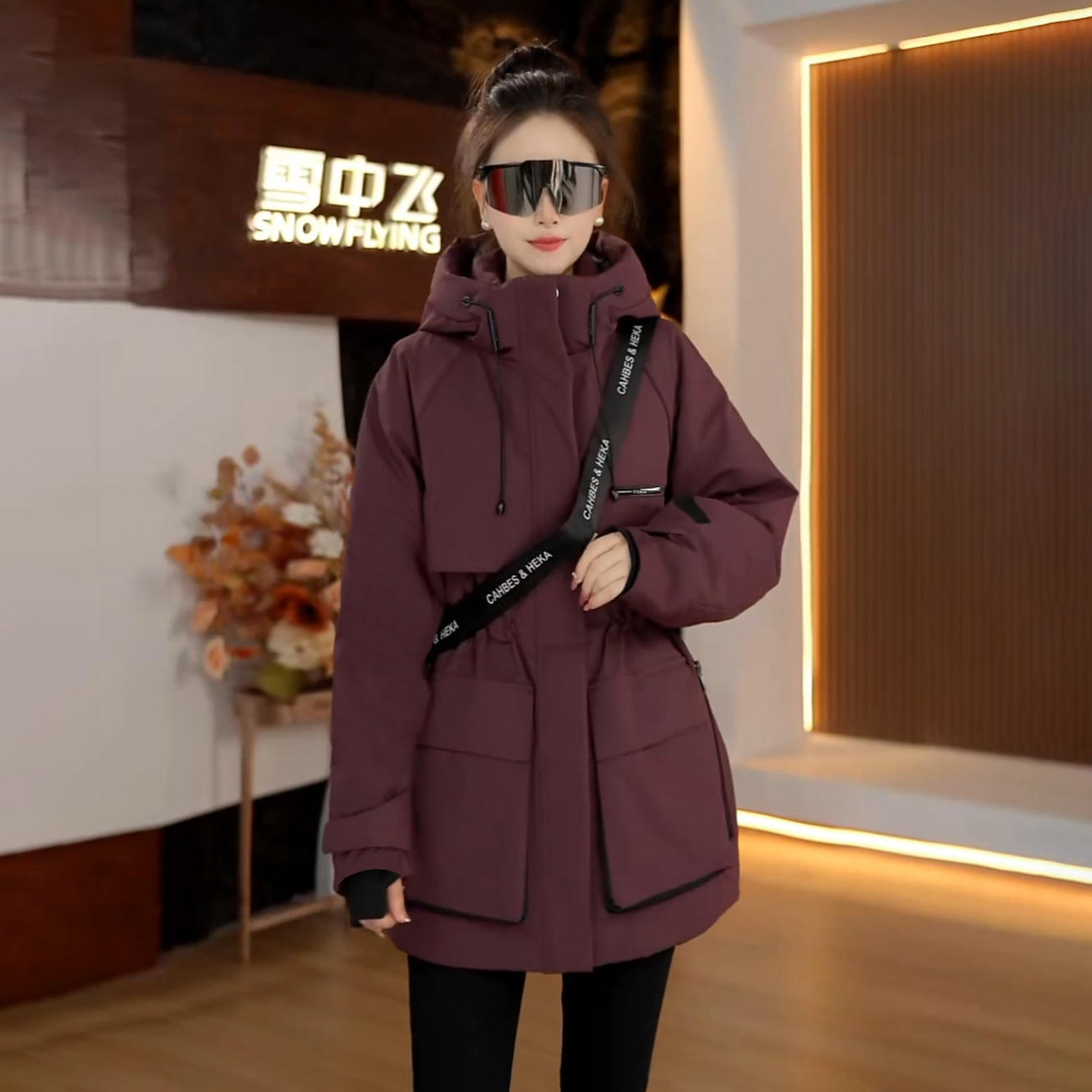 女潮中长款雪中飞小个子羽绒服