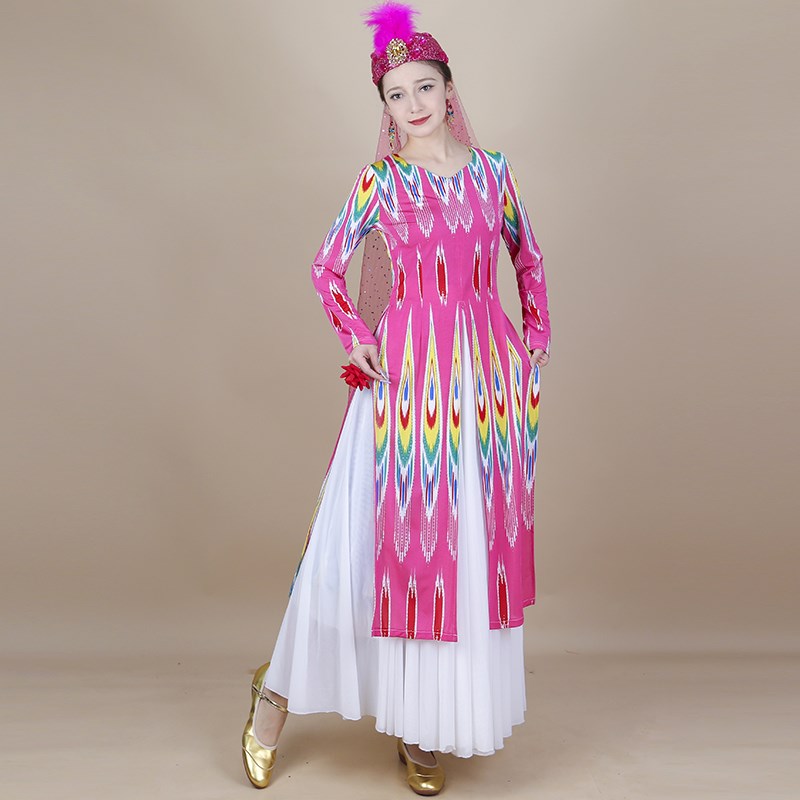 极速新疆舞蹈演出长款袷袢广场舞通用女装百搭上衣维吾尔族春秋长