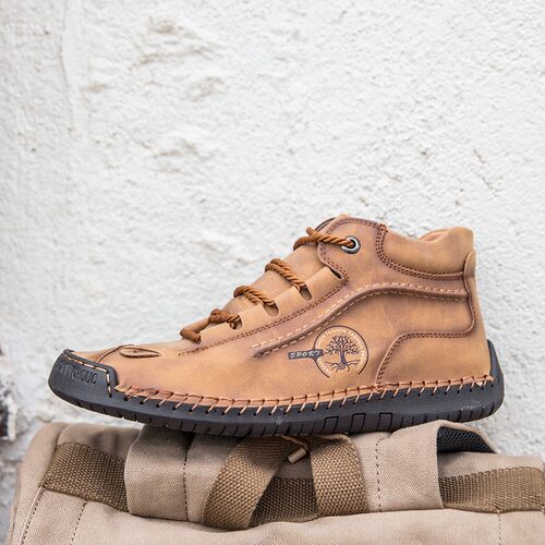 极速Leather Men Boots Handmade Ankle Boots Outdoor Spring Bo