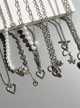 Ot clasp clavicle chain Love Pendant Necklace