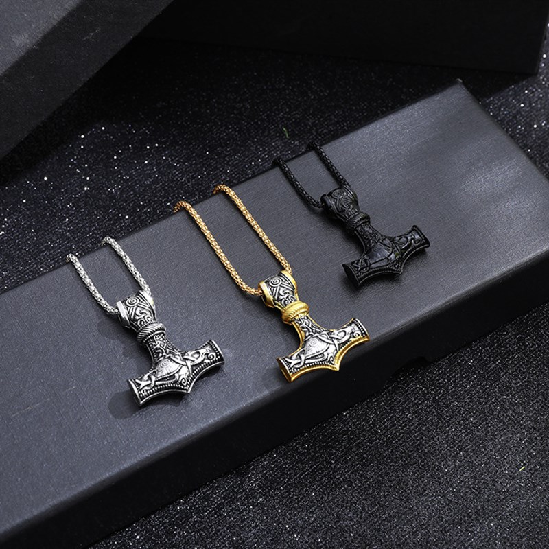 Viking Necklace Viking Amulet Goat Thor Hammer Pendant