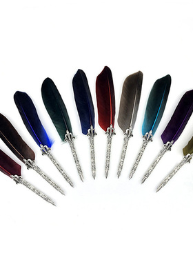 Vintage Feather Quill Dip Fountain Pen Calligraphy Writing S