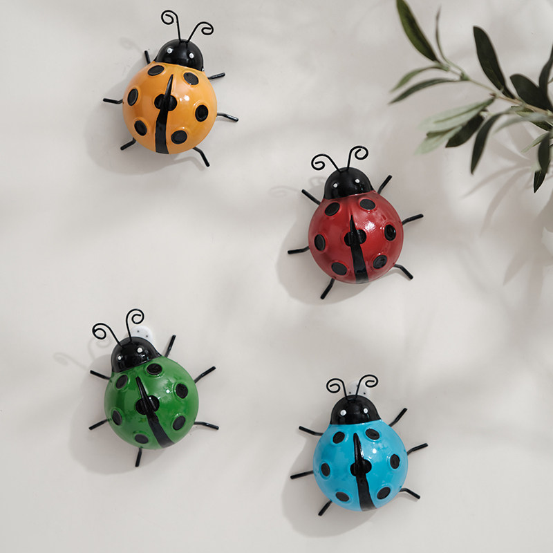 极速创意户外铁艺仿真蜜蜂七星瓢虫挂件庭院花园幼儿园草坪装饰小