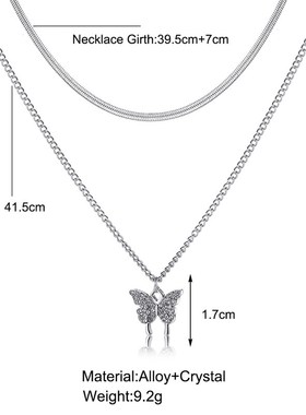 Snake bone chain butterfly necklace 锁骨链蛇骨链蝴蝶吊坠项链
