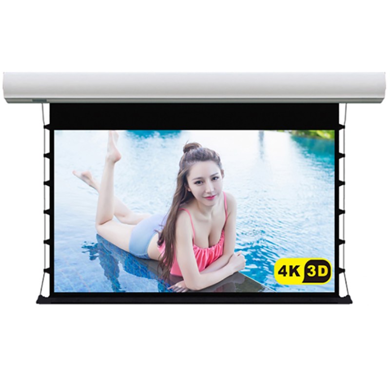 经科JK电动遥控拉线投影幕布H3-FI/2t玻纤拉绳幕白幕/灰幕100寸12