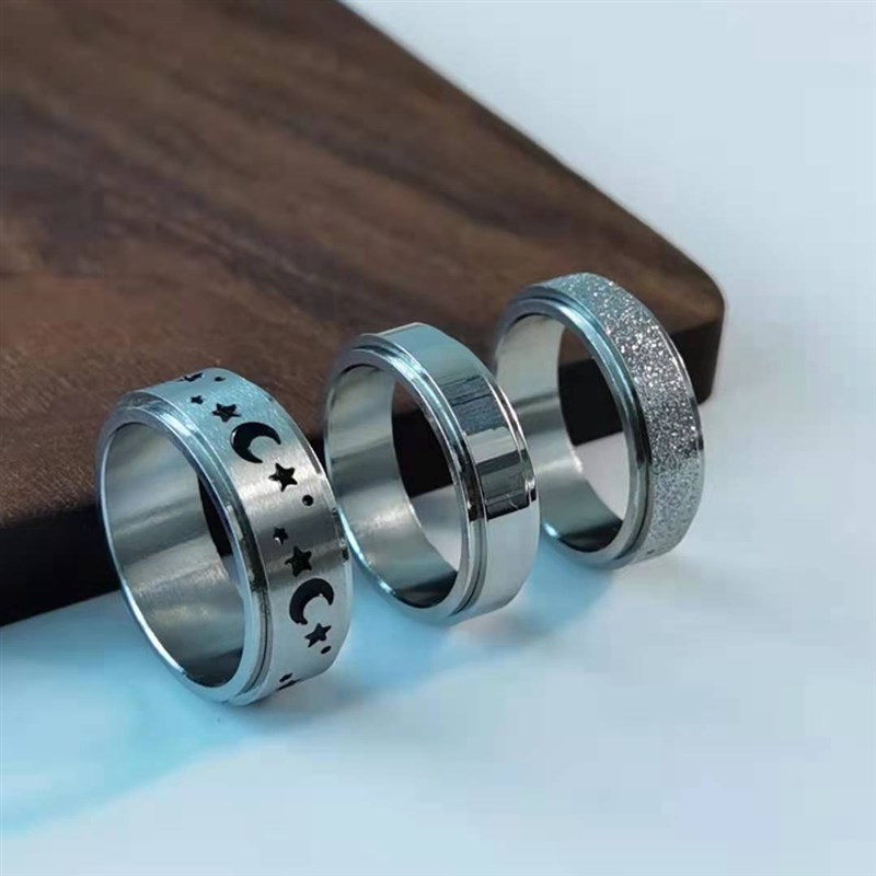 Anxiety Ring Figet Spinner Rings For Women & Men Stainless S