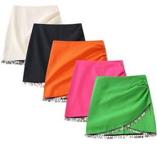 Beading Design Casual Zevity Skirt Vintage Linen Falda Women