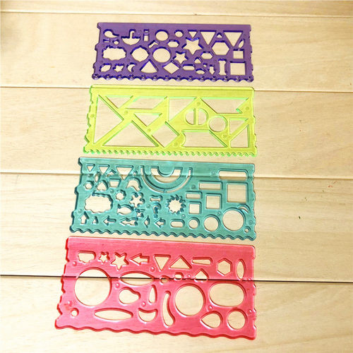 小学生动物模型图型模板描绘画图尺绘图多功能图案画画儿童万花尺