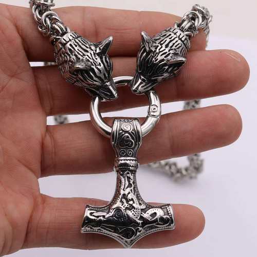 Stainless Steel Viking Jewelry Celtic Thor Hammer Pendant Ne