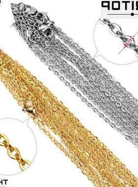 gold stainless steel link necklaces jewelry cuban chain diy