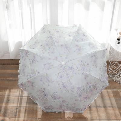 双层蕾丝伞花边晴雨两用刺绣两用晴雨伞公主洋伞防晒紫外线太阳伞