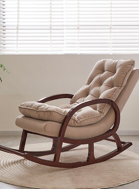 速发中式实木摇椅大人逍遥贵可椅师老人躺太台休闲懒人沙发妃躺