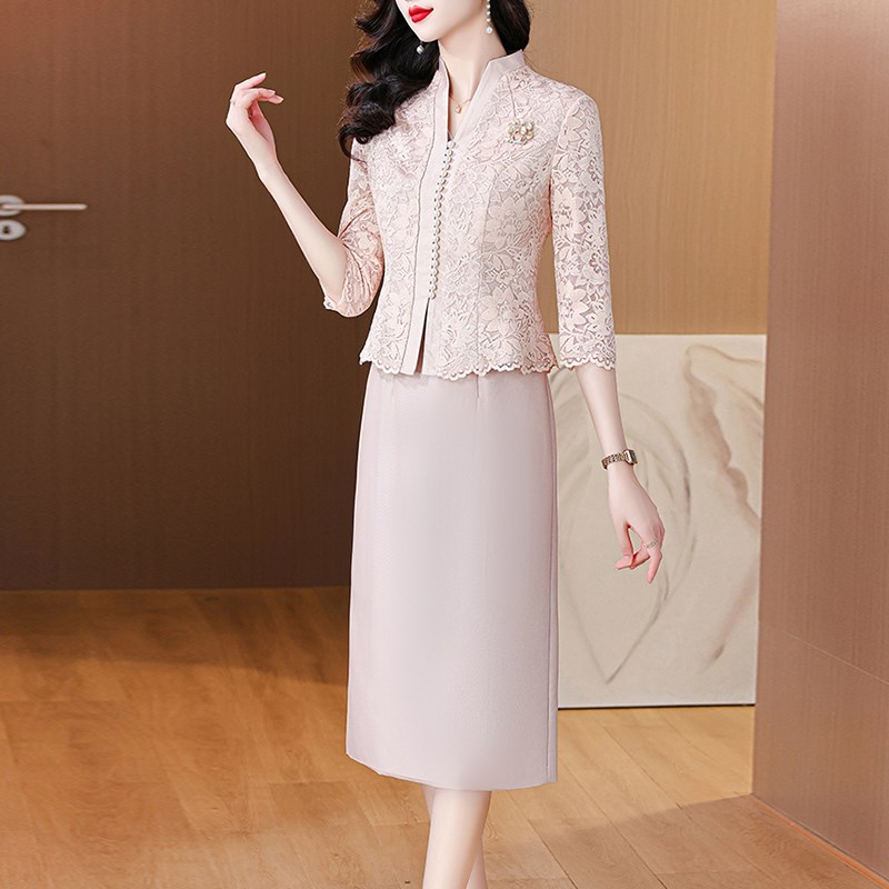 速发喜婆婆婚2装宴024轻款喜服年新结婚妈妈礼服平时可穿宴会连衣