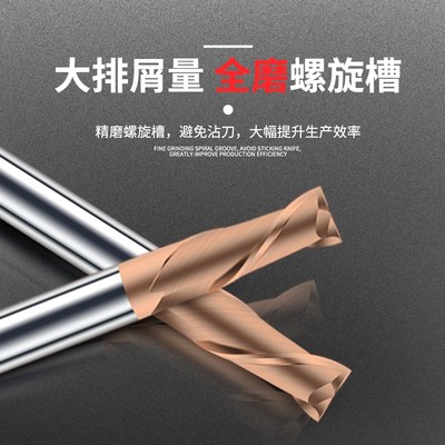 速发盛弗克55度整体合金2刃键槽铣刀D1-25mm数控CC涂层钨钢两刃铣
