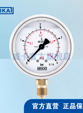 速发WIKA .铜波登管压力表(耐震)21.5黄0/ 径向 G164B