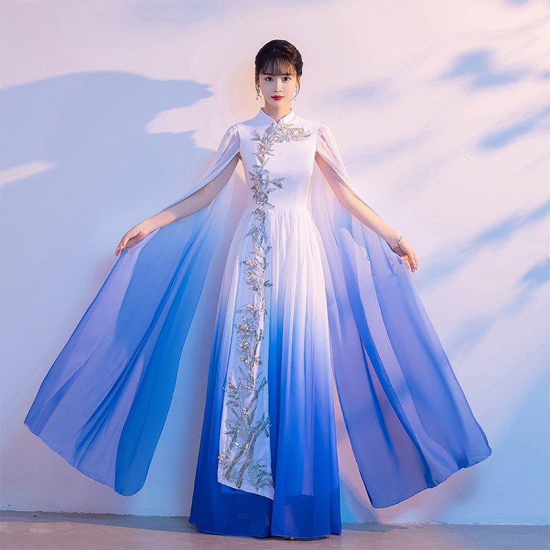 速发成人琵琶二胡古筝演奏服装成人中国风艺考红歌大合唱演出服长