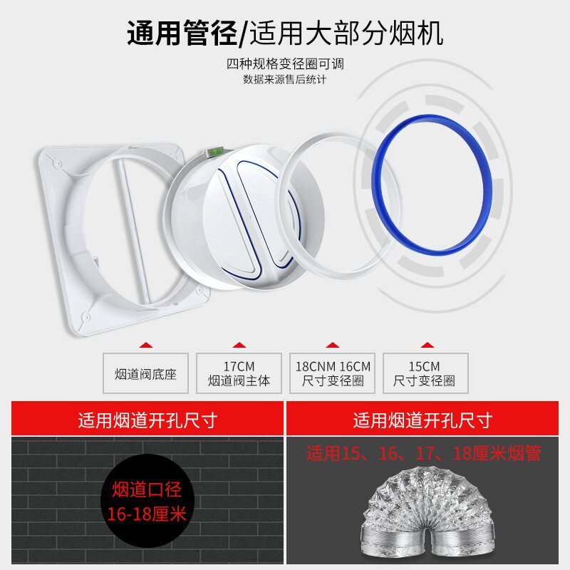 速发抽油烟宝止逆阀厨房排风口排机管烟道单向止烟阀防烟烟止回阀