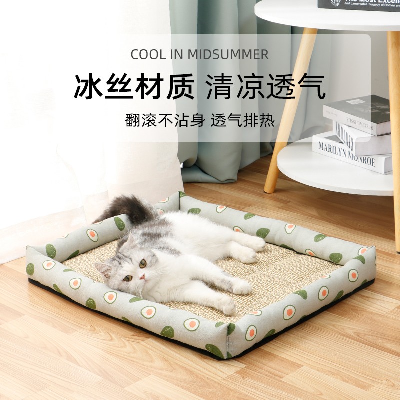 速发凉席猫垫子夏咪睡觉用猫窝猫天沙发垫季降温地夏冰垫用品