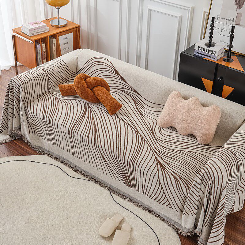 速发雪尼尔沙发巾防滑四季通用沙发套罩全包感毯布可铺盖盖可坐垫