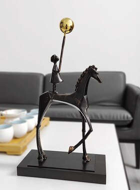 速发简约马背少摆轻奢雕塑视件酒柜装饰品客厅电年柜办公室工艺品