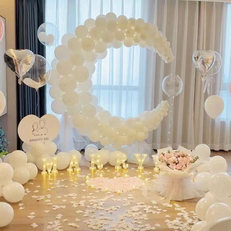 速发月求气球造型照子生日场景装饰亮婚表白布置拍架道具支架立柱