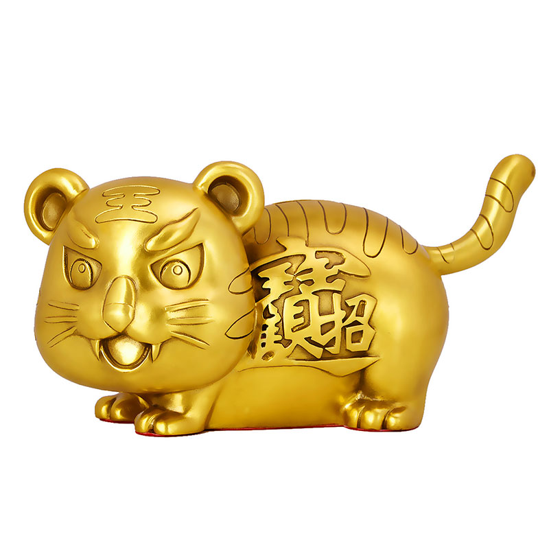 速发老虎存钱罐虎摆件可爱防储蓄罐大容量可存可大儿童铜摔取人用