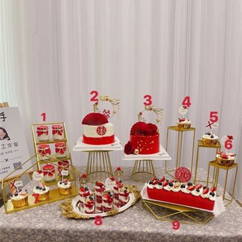 速发欧式甜品台心件展示架礼婚装饰道具蛋糕架子下午茶点摆架茶歇