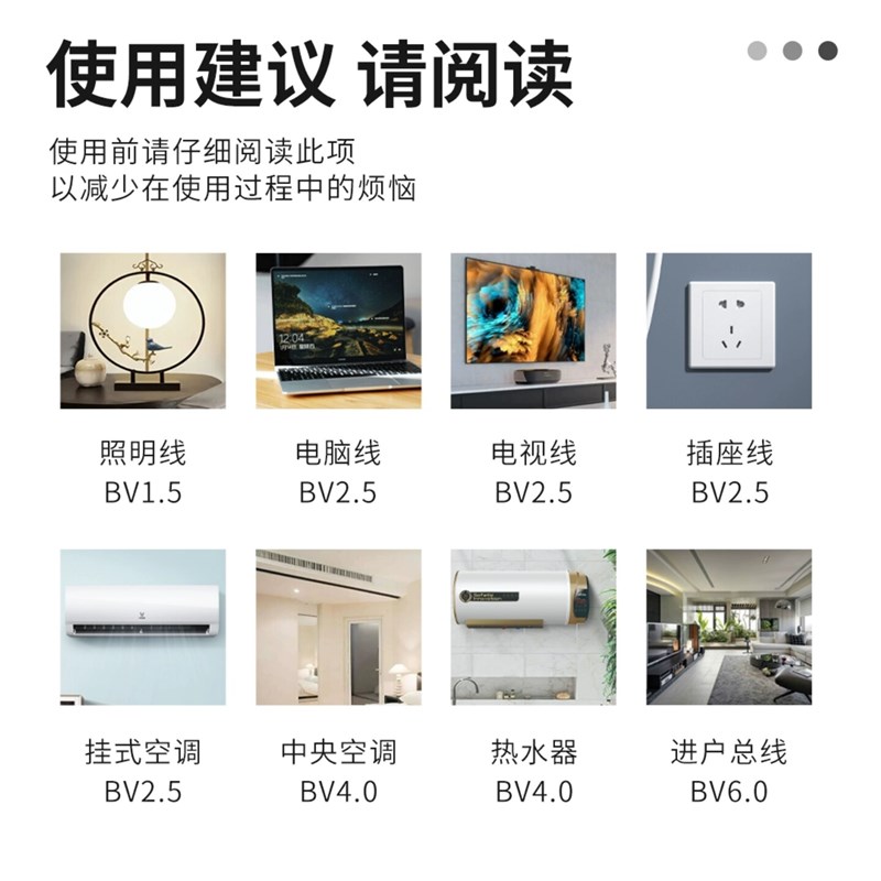 速发国标BV电线家用家装电线1/1.5/2.5/4/6平方纯铜芯单股硬线5米