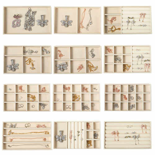 首饰托盘绒布收纳饰品收纳