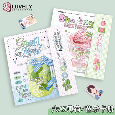 LOVELY 大A5薄荷/芭乐卡册磁吸搭扣追星专辑小卡3寸拍立得收纳册