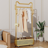 速发带轮移动挂衣架落地卧室收纳衣架简约多功能中衣新家式 用帽架