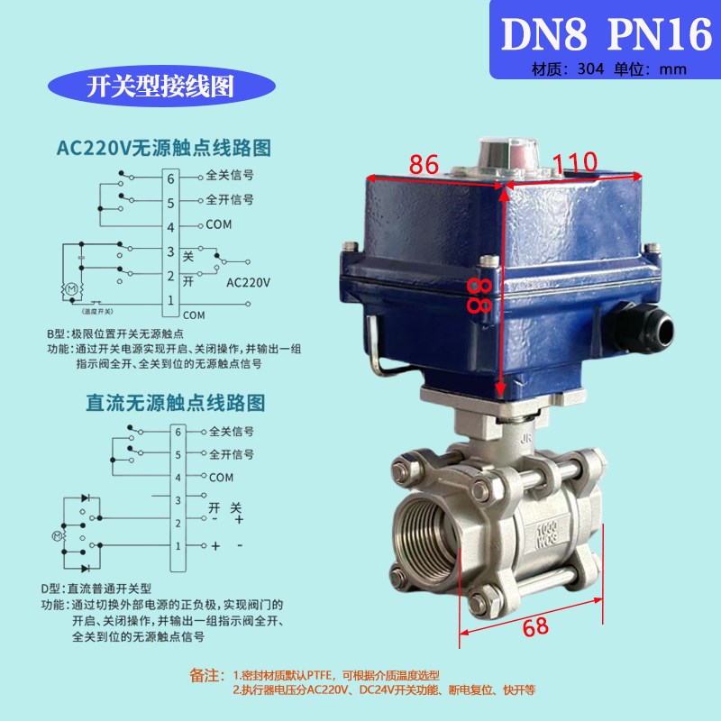速发电动丝扣球阀04 6开关4-20mA模拟量RS485快开防爆螺纹球阀