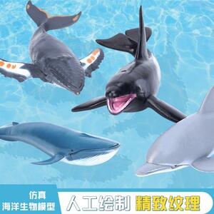 现货速发儿童玩具海洋动物海底生物模型大白鲨抹香鲸海豚蛋糕饰品