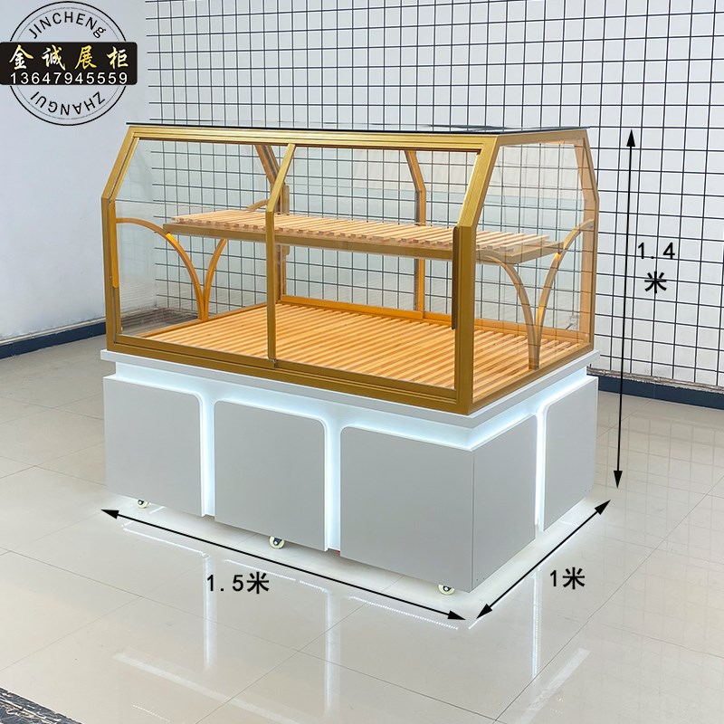现货速发#面包柜展示柜中岛柜边柜烘焙货架商用玻璃蛋糕糕点店模